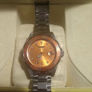 Orange and silver Invicta dove watch